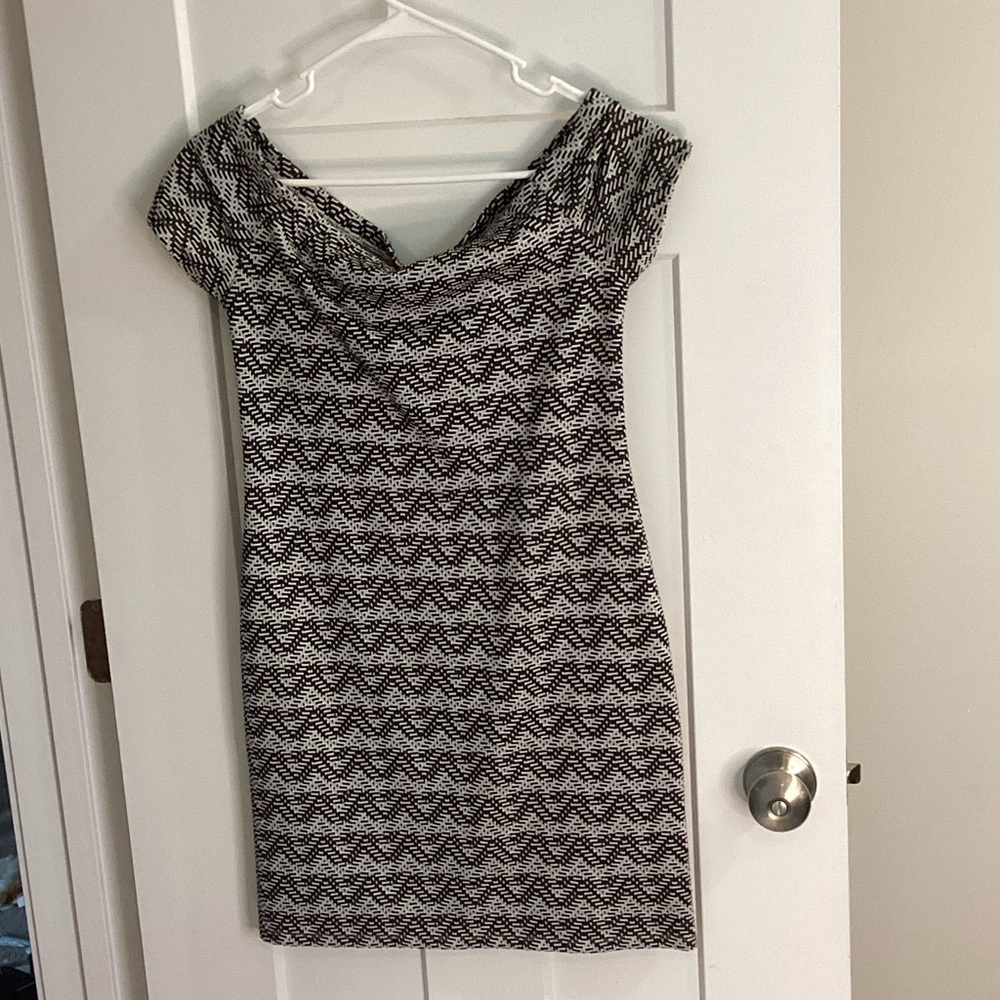 Xhilaration Black and White Zigzag Mini Dress